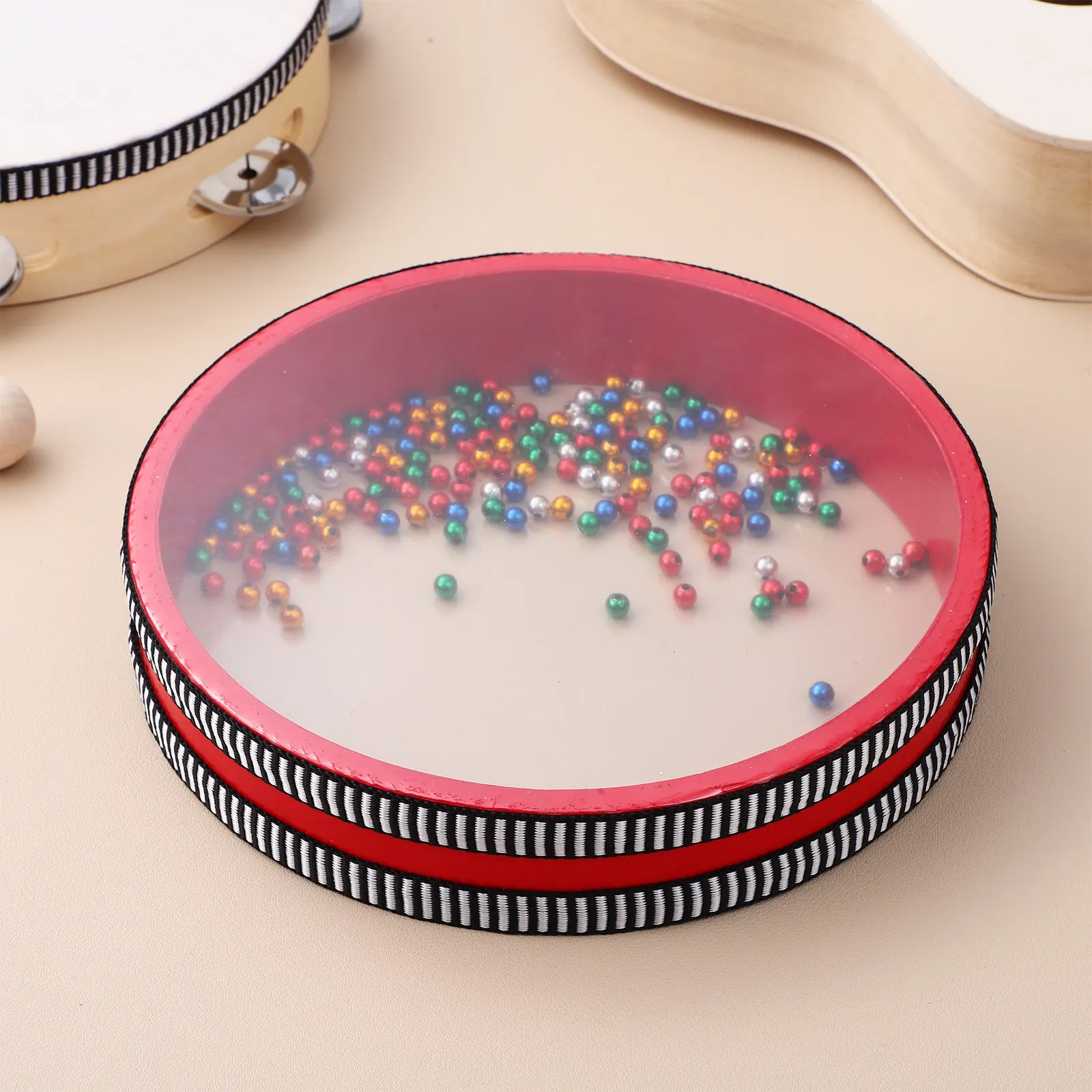 

Ocean Drum Wave Sound Percussion Instrument with Metal Beads for Relaxation Music Therapy Beginners Adults Kids Educational