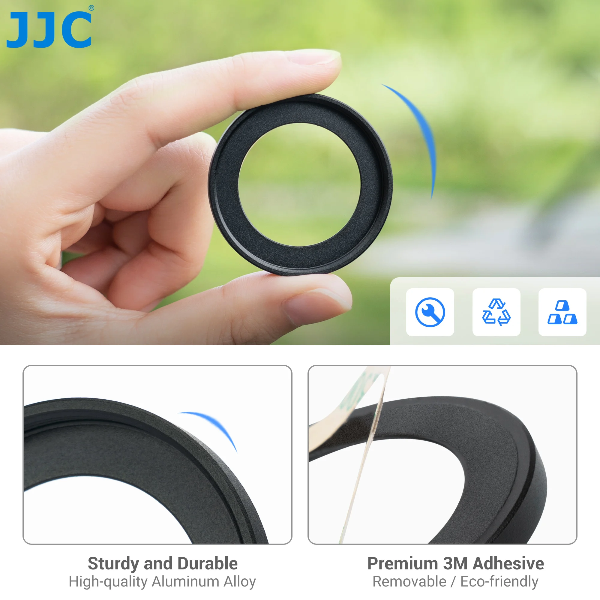 JJC Filter Adapter Lens Adapter Ring for Canon V10 Camera V10 Lens Adapter with Snap-On Lens Cap Kit and Cap Keeper String