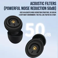 Bouchons d'oreilles anti-bruit 50 dB pour dormir, bouchons d'oreilles réutilisables en silicone avec 4 embouts pour un sommeil profond, les voyages et une détente paisible 3