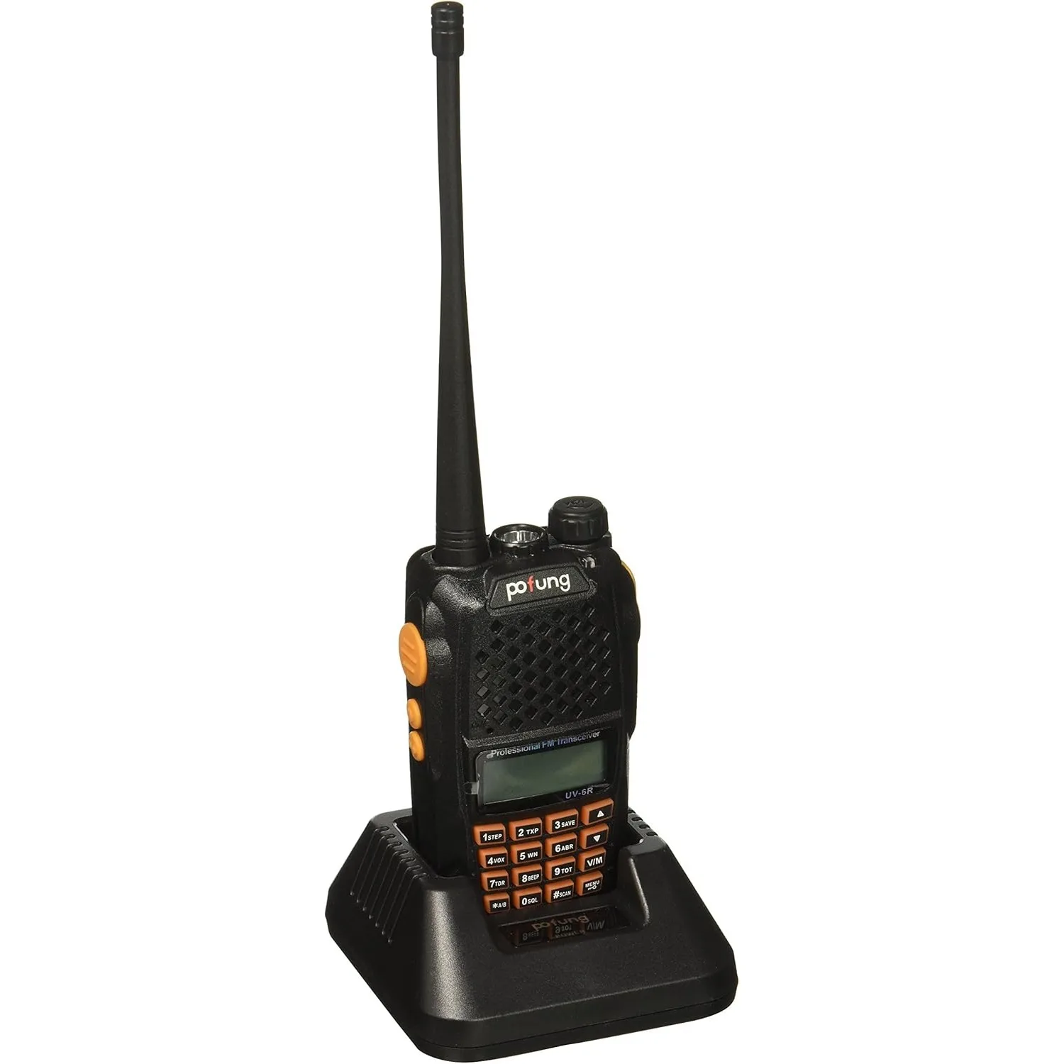 Baofeng UV-6R Walkie Talkie VHF UHF Falshlight Tela LCD Teclado DTMF Rádio FM com fone de ouvido Interfone sem fio portátil