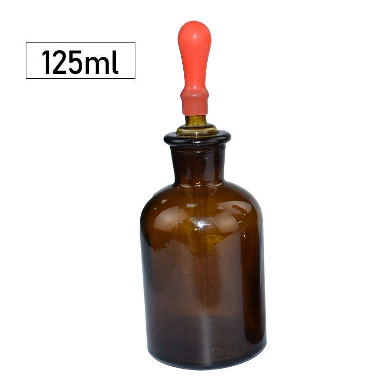 Amber Glass Empty Dropper Chemical Experimental Equipment Glass Liquid Pipette 30 60 125 Ml Oil Small Dropper Bottle