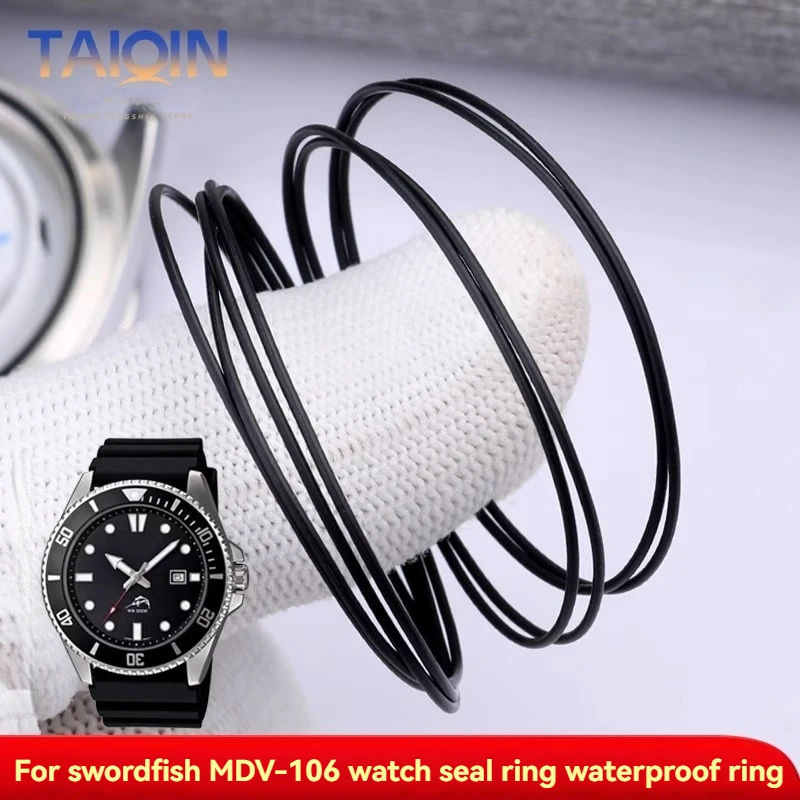 For Ca-sio Swordfish MDV-106 MDV106 Waterproof Ring Front Cover Glass Watch Back Cover Sealing Gasket Ring Watch Fogging Repair