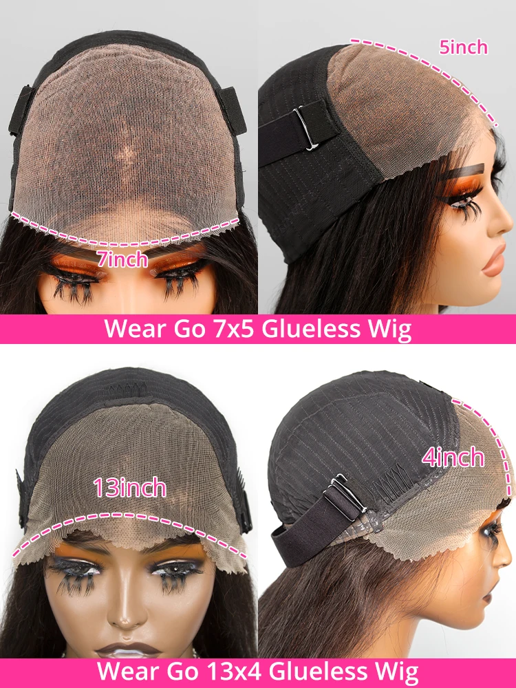 ياكي غريب مستقيم 7x5 HD الدانتيل الباروكات الأمامية خصلات الشعر المستعار الإنسان غلويليس شعر مستعار شعر الإنسان جاهز للارتداء والذهاب قبل قطعها للنساء #6