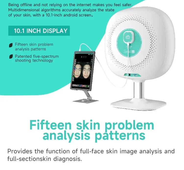 Full Face Analyzer Scanner Commerciële Machine 3d Digitale Skin Analyzer Wifi Software Met Ons Au Cn Uk Eu Jp Za It Plug