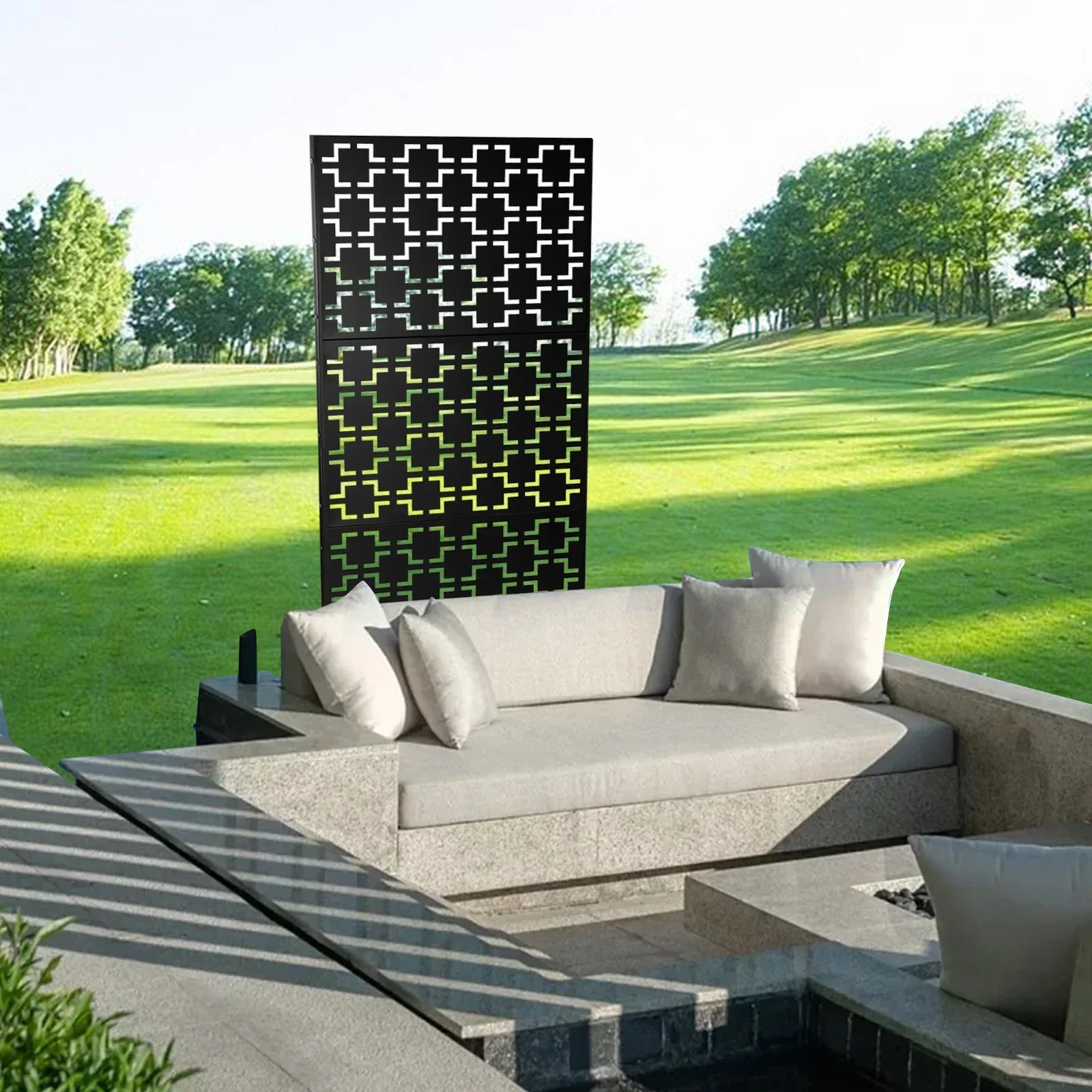 

Экран конфиденциальности, набор из 3 панелей с основанием H-образной формы, треугольная конструкция, ширина 90 см. Простая установка для перегородки в отеле и ресторане. ​ ​