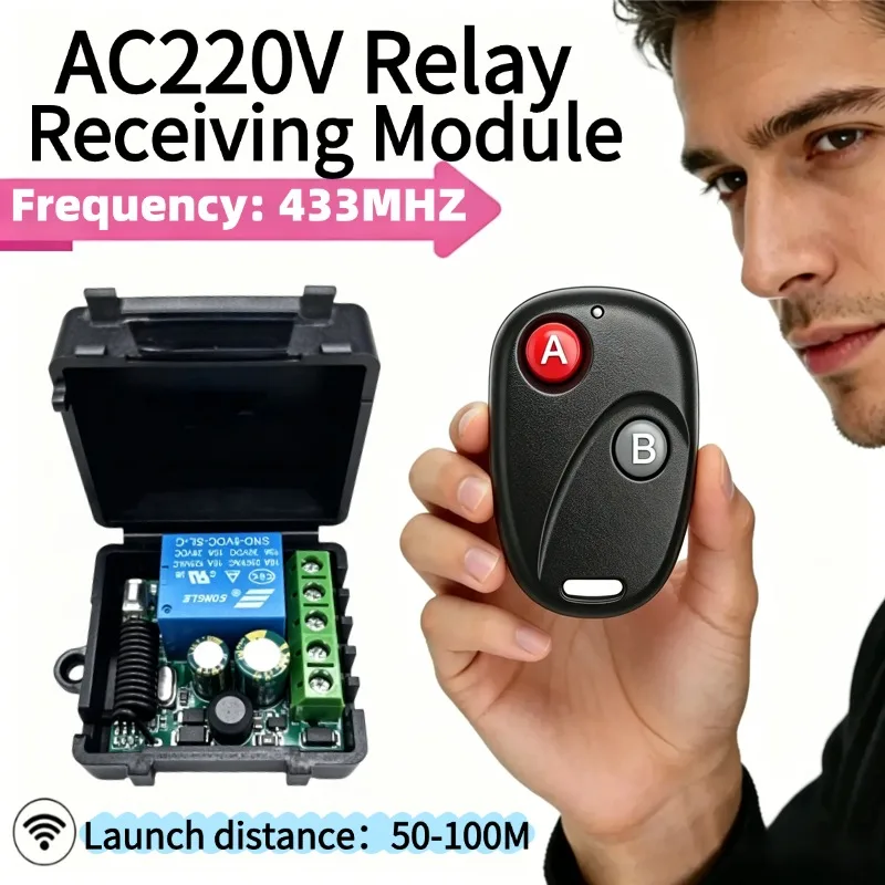 

433Mhz Universal Wireless Remote Control Switch AC 220V 230V 1CH Relay Receiver Module RF EV1527 Learning Code Transmitter