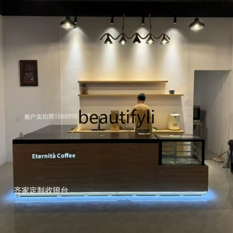 zzqCoffee Shop كاونتر أمين الصندوق مخبز منصة مشروبات كعكة Dezzert Shop فندق مكتب الاستقبال التخصيص