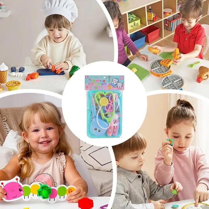 Jogar conjunto de dentista para crianças criança dentista jogar conjunto seguro realista brinquedo confortável fingir para pais criança meninas meninos aniversário