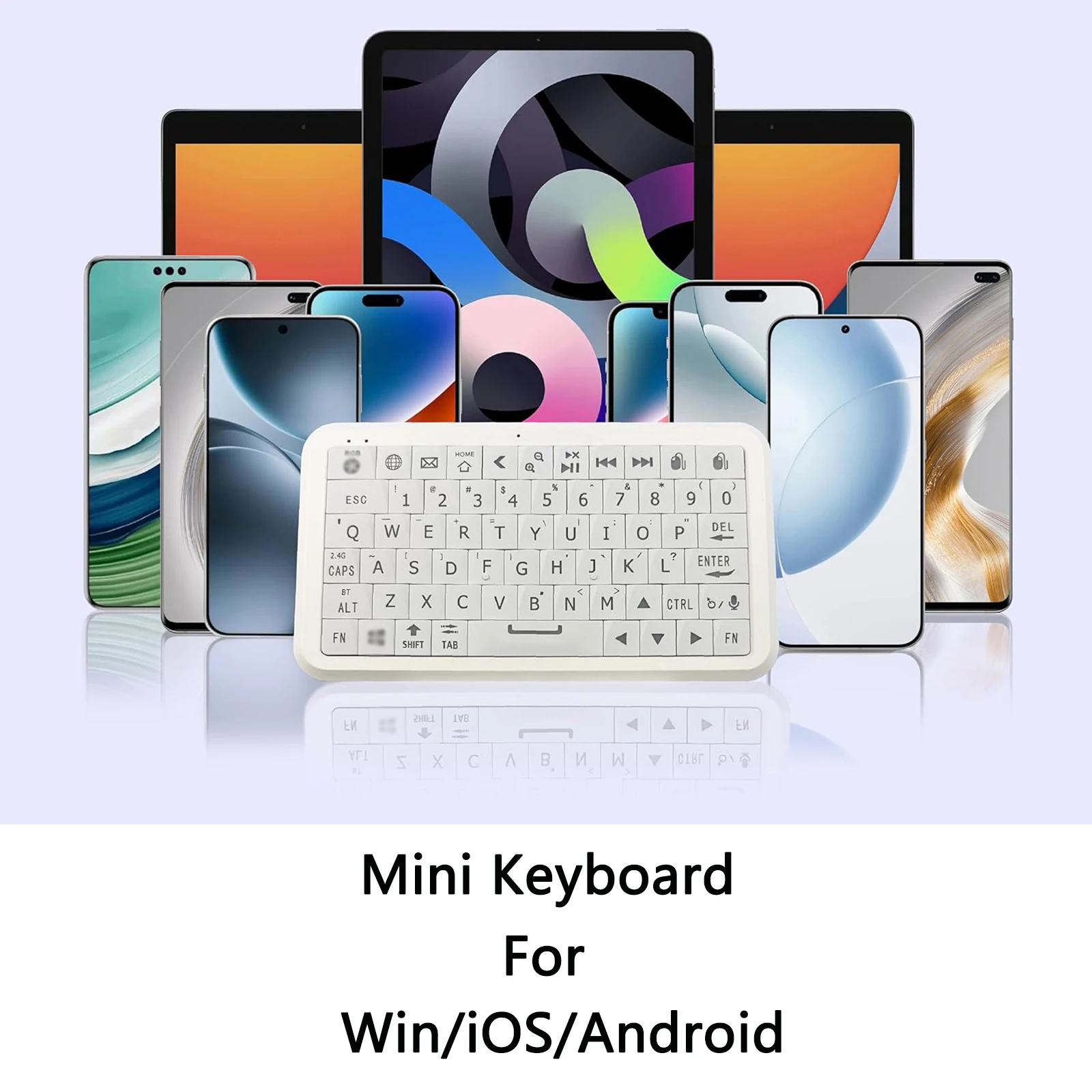 

Mini Keyboard With Bluetooth 5.0/2.4G 64 Keys RGB Backlight Options Rechargeable Battery Type-C For Win/For iOS/For Android