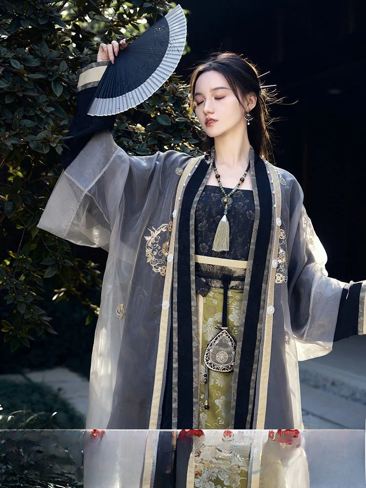 

Тринадцать семян лотоса Exc, ночной горный барьер, женский традиционный костюм Hanfu из двух предметов, Song Dynas Sle Jaet и S...