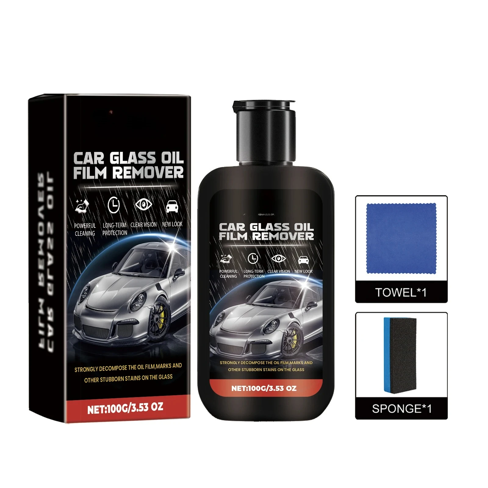 Automotive Glass Coating Paste - Hydrophobic Windshield Cleaning Agent and Waterproof Treatment
