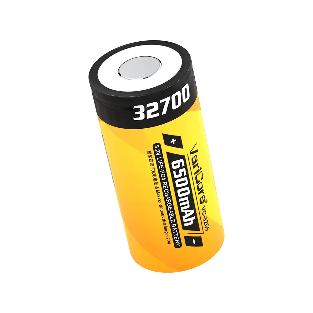 32700 6500mAh 3.2V LiFePO4 Lithium Iron Phosphate Battery, 35A Continuous Discharge, 55A Maximum High Power Battery Cell