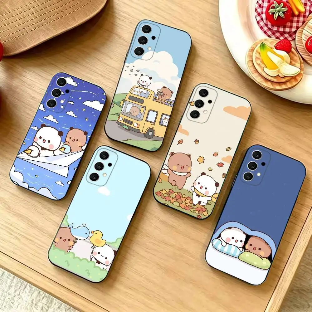 Bubu Dudu Fashion Black Silicone Protective Phone Cover, Suitable for Samsung S20-S26,Ultra,Plus,FE,Lite,5G