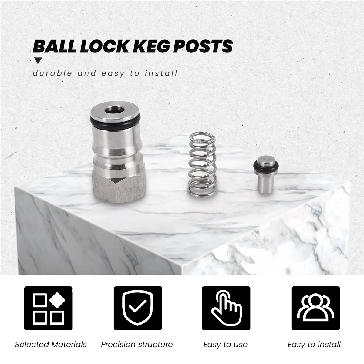 AT16 Keg Post for Cornelius Type Ball Lock Keg Stainless Steel Corny Keg Post with Poppet Keg Post