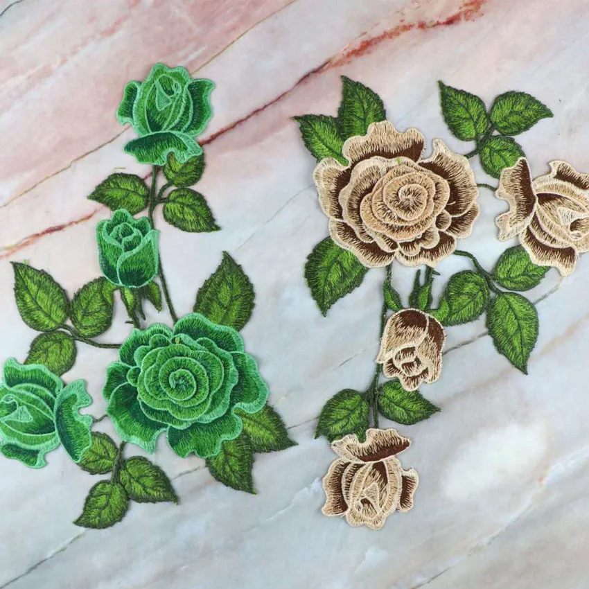 1pcs Embroidered Applique Sewing Flower Fabric Patch DIY Crafts Accessories