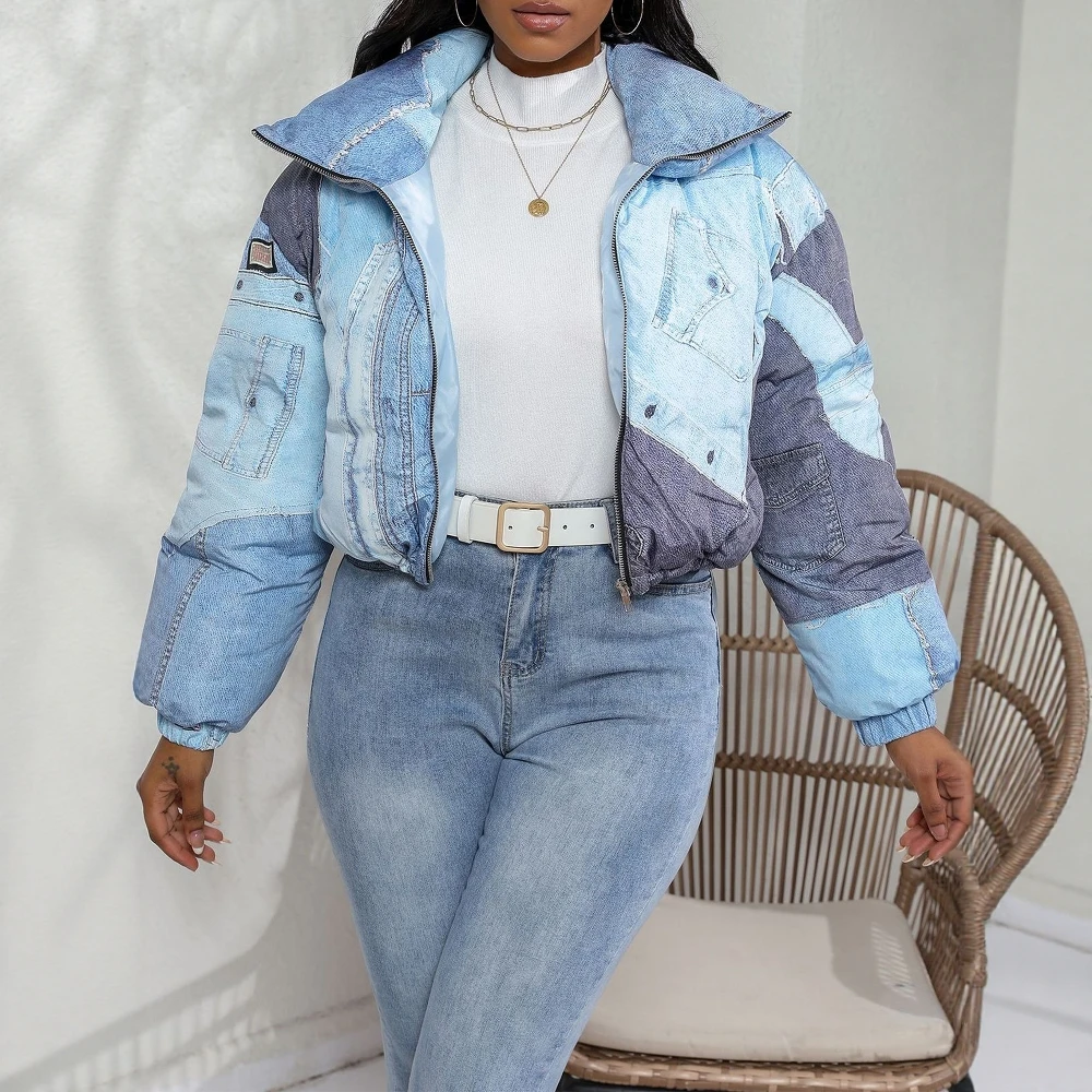 

Женская повседневная куртка с свободным воротником-стойкой в корейском стиле, осенне-зимняя уличная хлопковая куртка для женщин