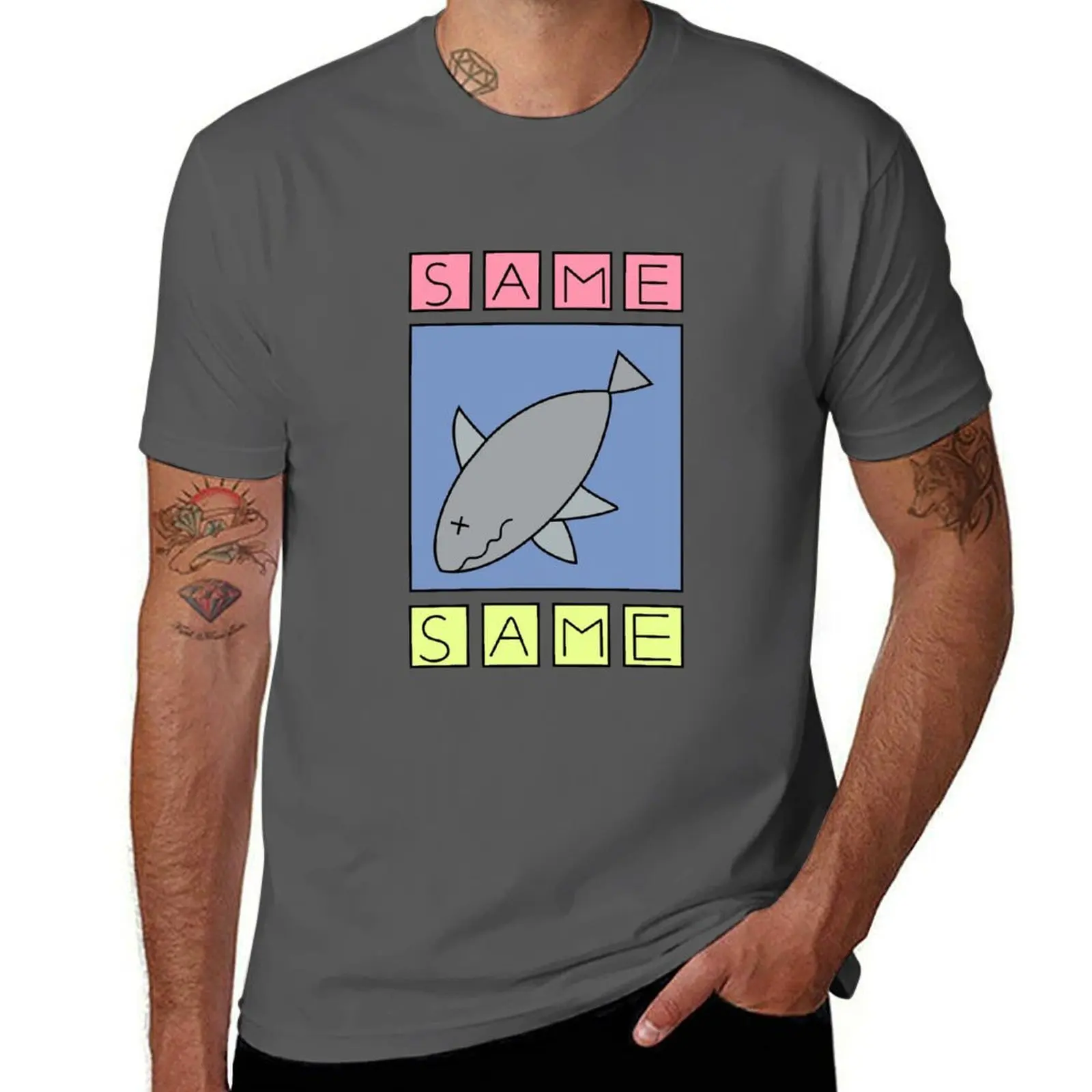

nichijou - same (shark) T-Shirt man t shirts for men casual t shirts for man cotton soft cotton tshirt 100% T-Shirt