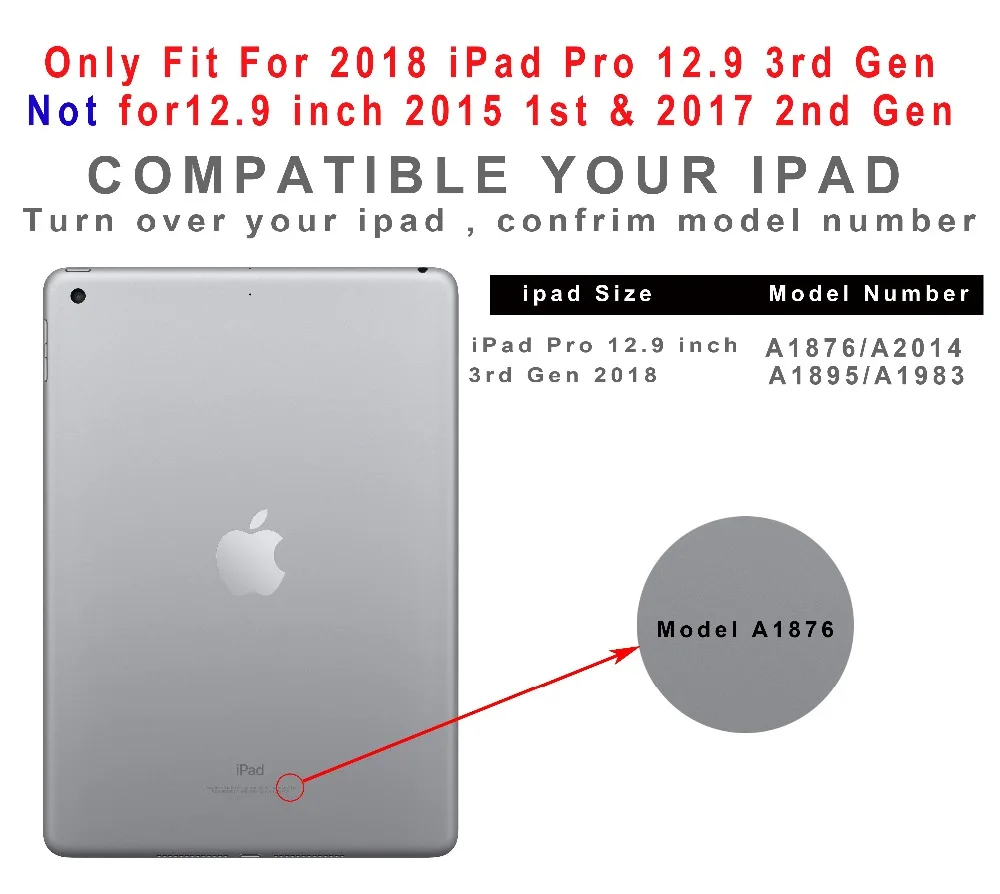 IPad Pro 2018 "キーボードスリーブ,12.9-3世代用Bluetoothキーボードカバー,レインボーカラー,360回転,180