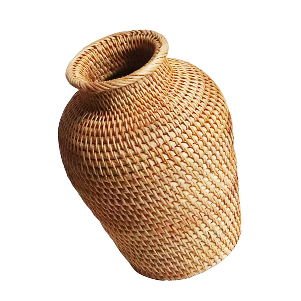 

Rattan Vase Flowers Dry Artificial Plants Decorative Jar Dry Flower Vase Handmade Woven Container Home Office Hotel