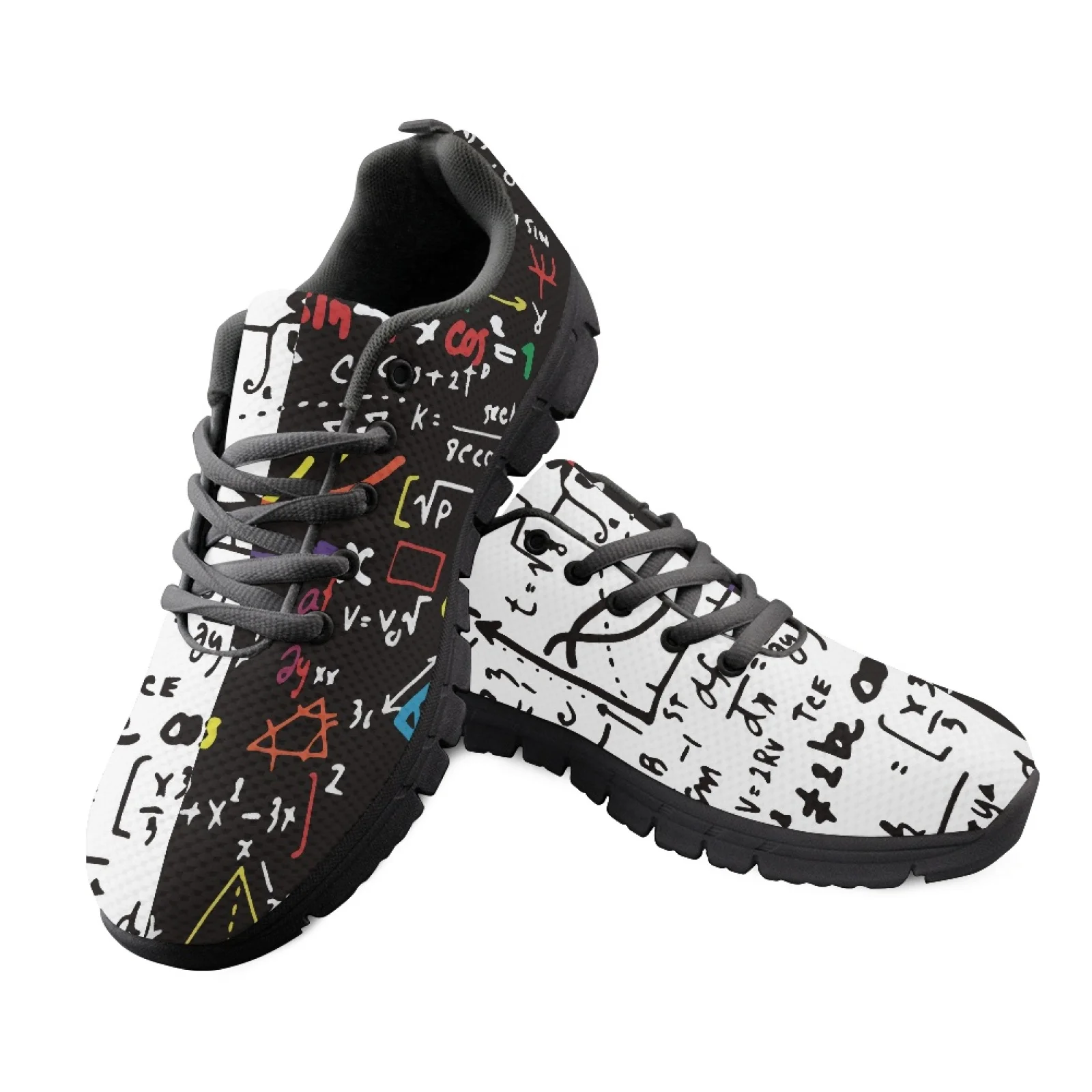 Coloranimal Math Formula Print Women Shoes for Nurses Standing All Day Non-Slip Athletic Sport Shoes for Travel