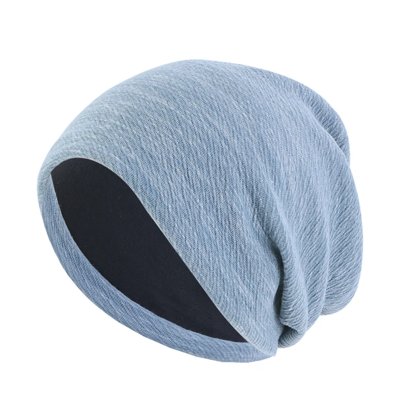 Unisex Beanie Cotton Night Sleep Cap Bonnet Chemo Hat Headwear Turban Men Women Baggy Hair Care Nightcap Pullover Hat 