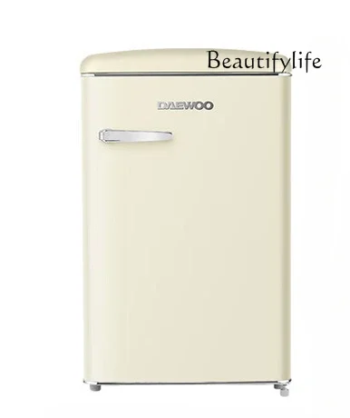 Mechanical Temperature Control Retro Refrigerator Home Small Refrigerator Mini Small White Single door