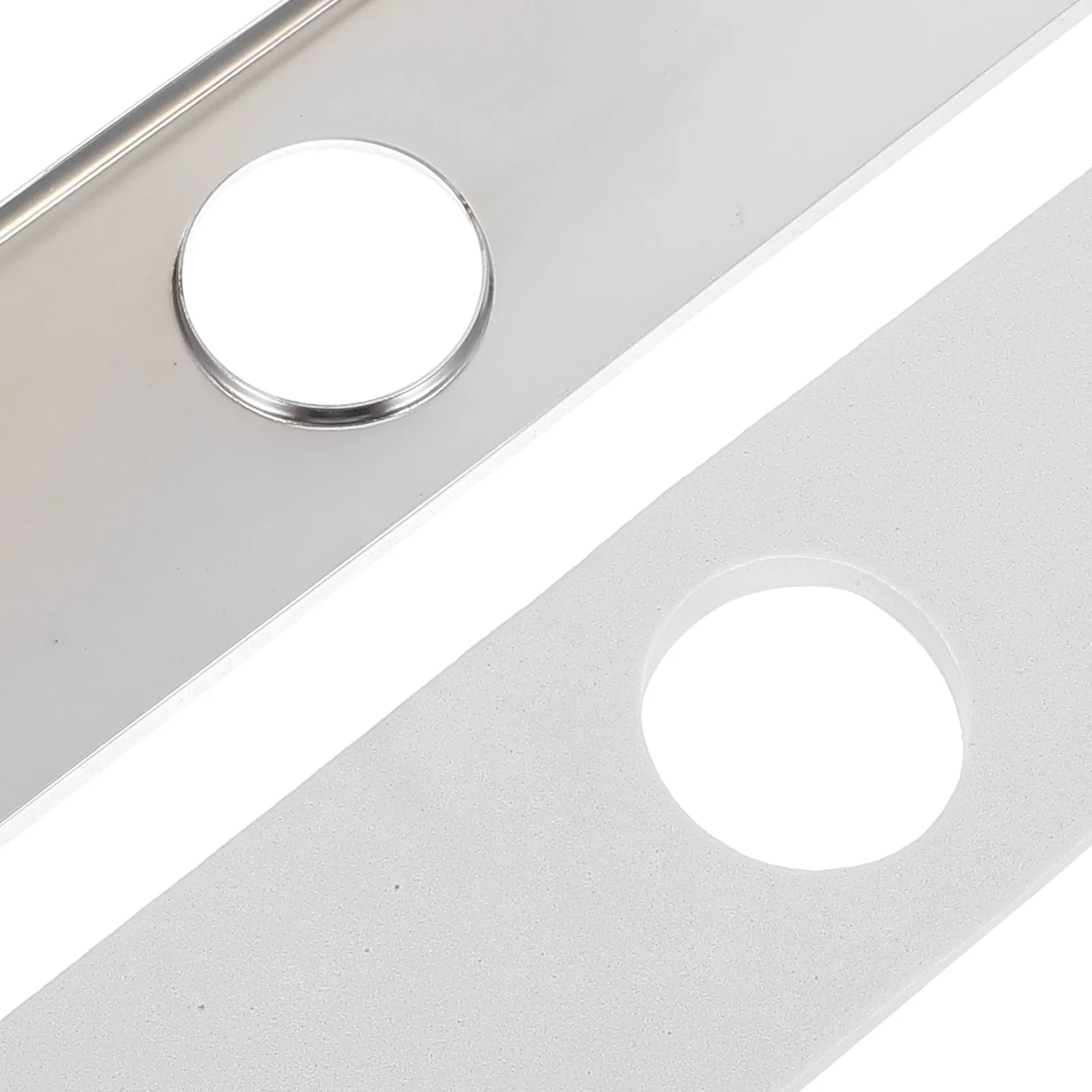 Silver Stainless Steel Faucet Hole Cover Deck Plate Kitchen Sink Faucet Trim Plate Brushed Surface Hole Escutcheon