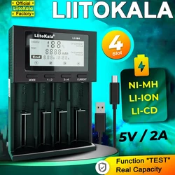 LiitoKala Lii-M4 18650 Charger LCD Display Universal Smart Charger Test Capacity 26650 18650 21700 AA AAA Battery 4slot 5V 2A