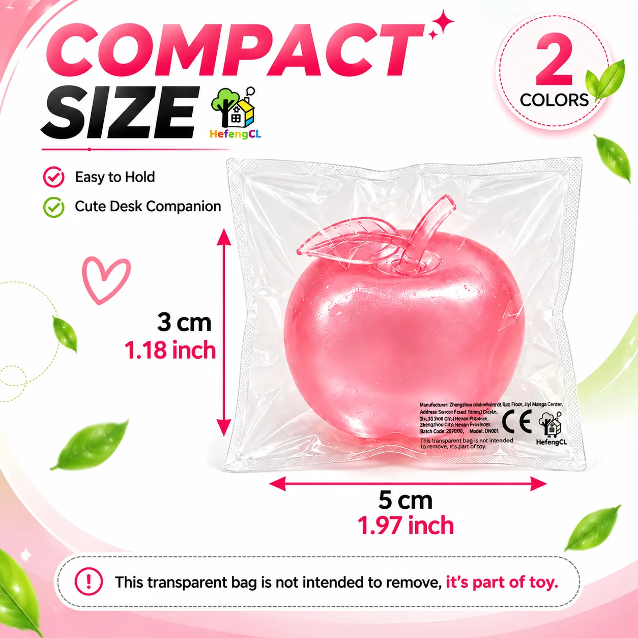 HefengCL 2PCS Pink & Green Apple Squishy Set, Realistic Squeezable Fruit Play Food, Soft Fun Apple Toys for Kids Kitchen Pretend Play, Cute Party Favors, Classroom Prizes, Birthday Surprises, Valentine’s Day, Halloween & Christmas Gifts