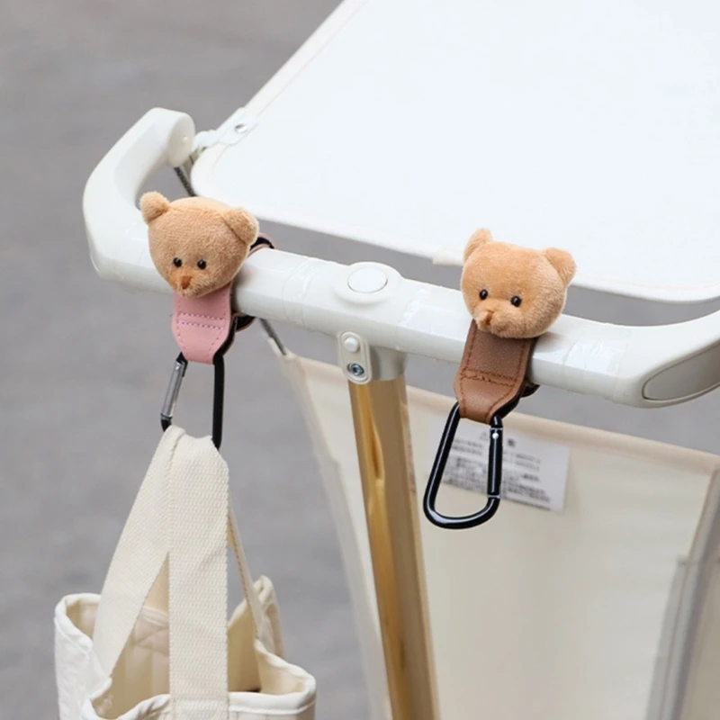 

1 Pair Stroller Hook Lovely Bear Cart Rack for Store Bag Drooling Towel Pram Hanger Organiser Essential Baby Product QX2D