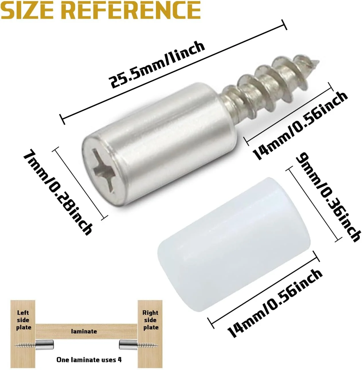 GOSUNDA 60pcs of cross tapping screws with rubber sleeve laminated board,Self tapping screw with rubber sleeve
