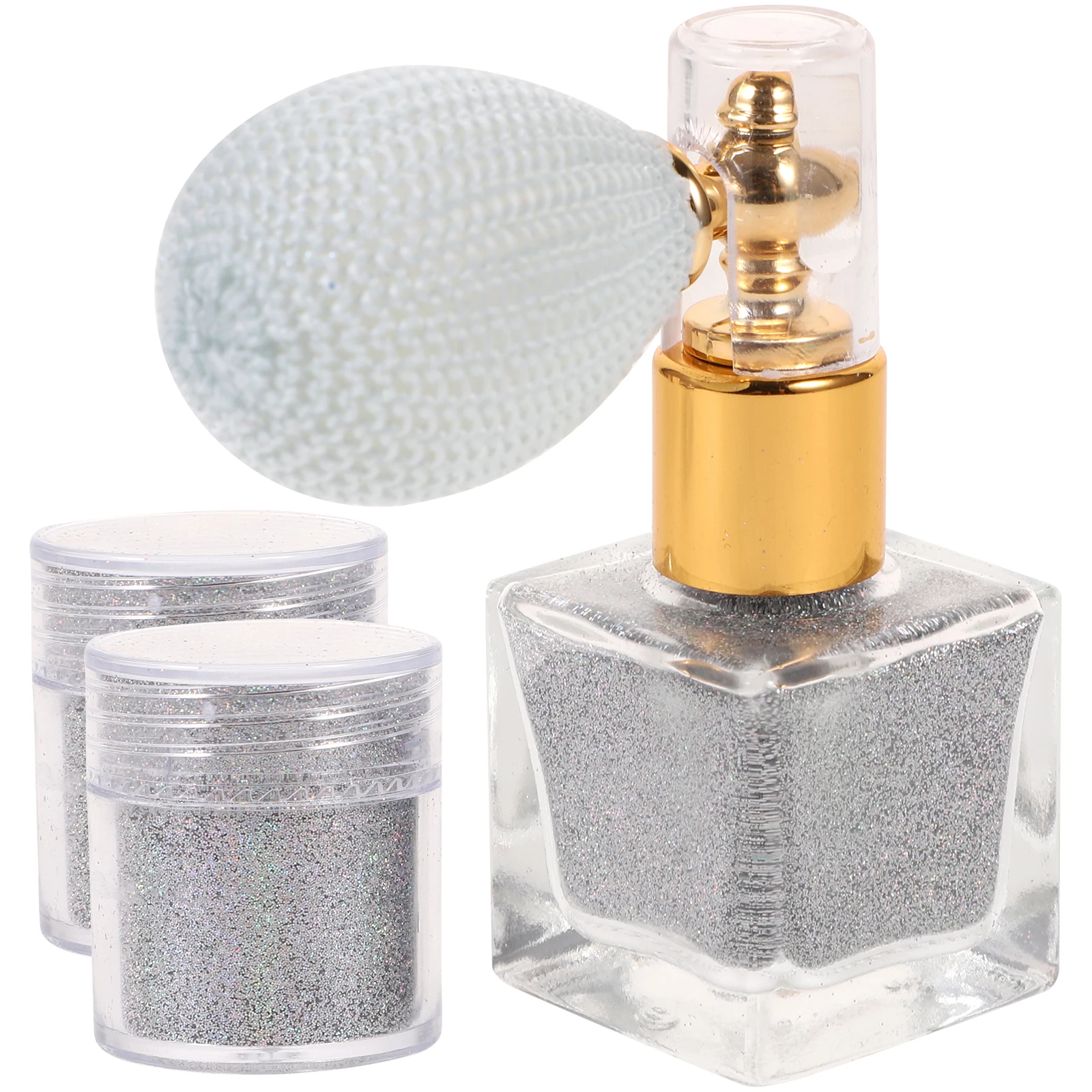 

Glitter Spray Silver Powder Highlighter for Hair Body DIY Makeup Shimmer Glamorous Elegant Occasion Professional Personal Use