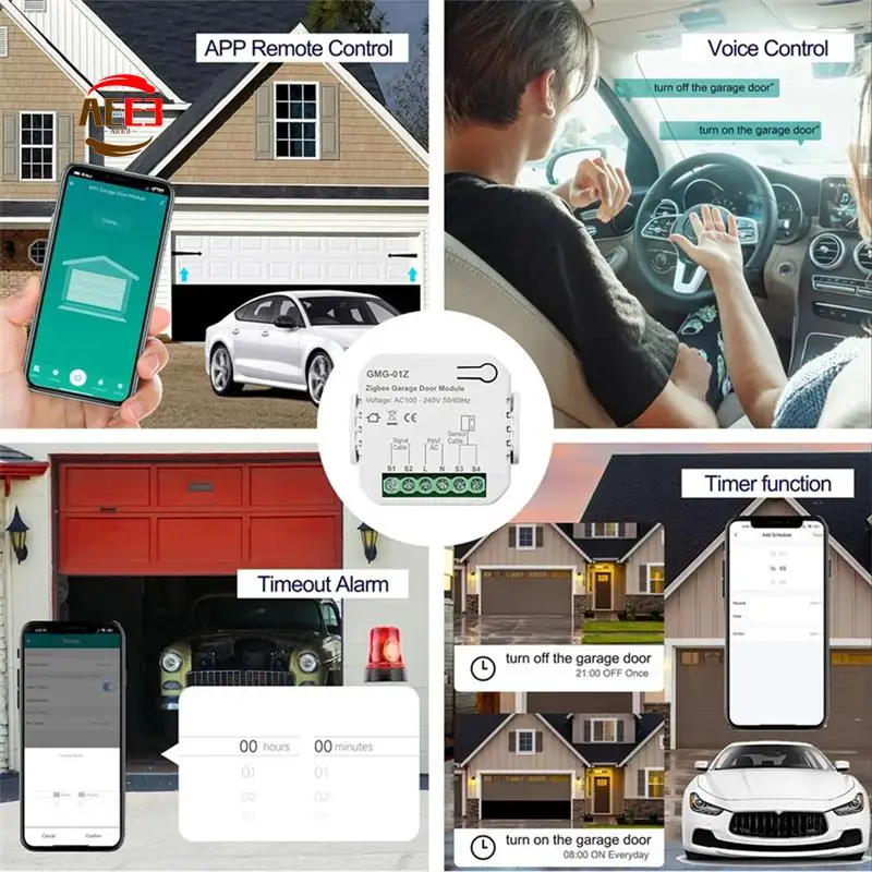 

AEE3-Tuya Zigbee умный контроллер гаражных ворот универсальный пульт дистанционного управления для гаражных ворот приложение голосовое управление временем для Alexa Home