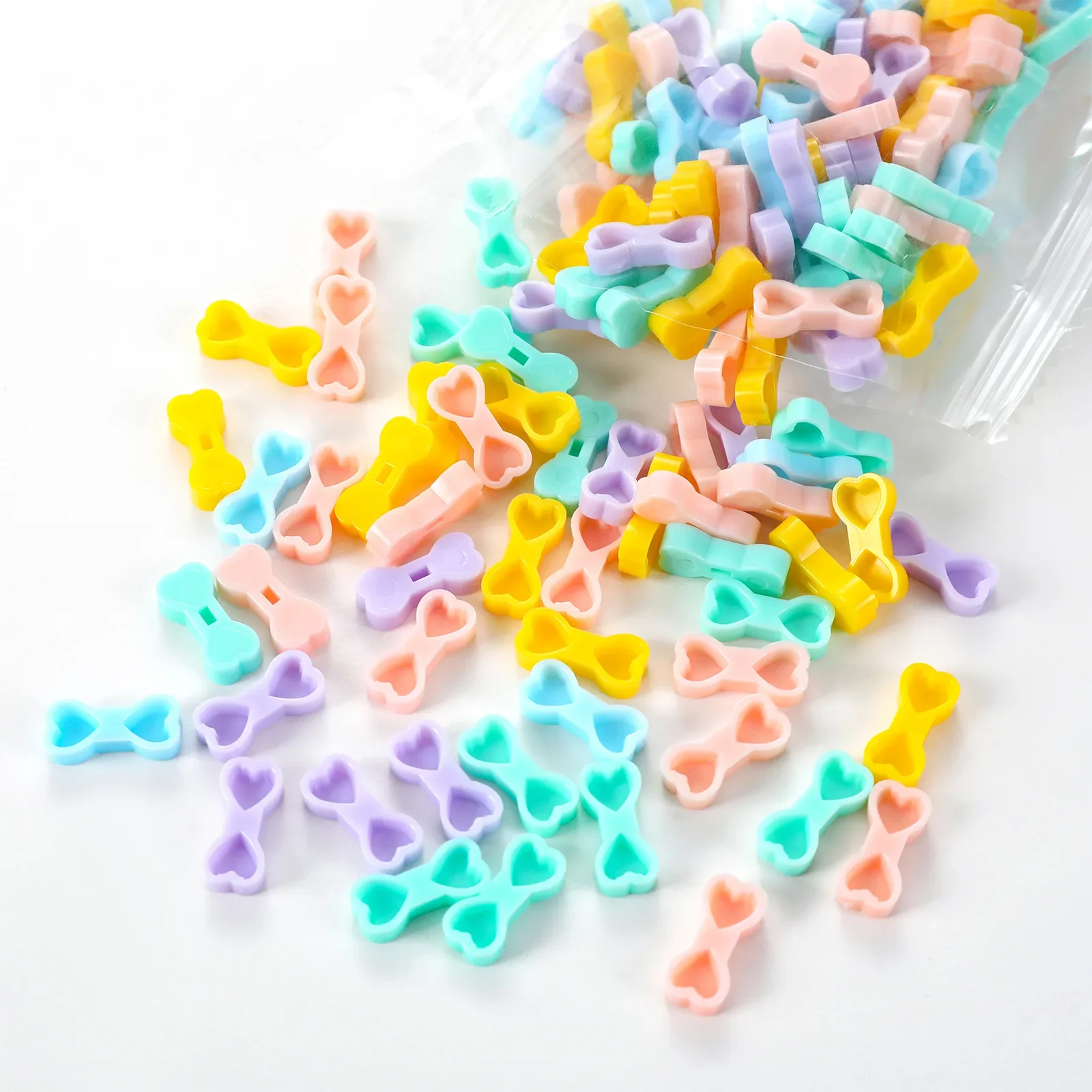 200Pcs Double Heart Shape Lash Glue Cup for Eyelashes Extension Individual Eyelashes Glue Cup Beauty Makeup Tool