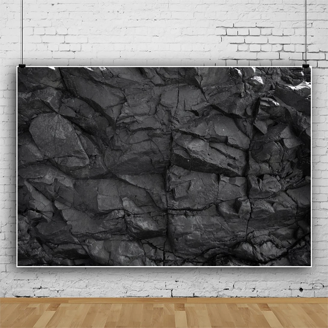 Laeacco Pure Black Rock Slate Texture Room Personality Decoration Custom Backdrop Photographic Photo Background For Photo Studio