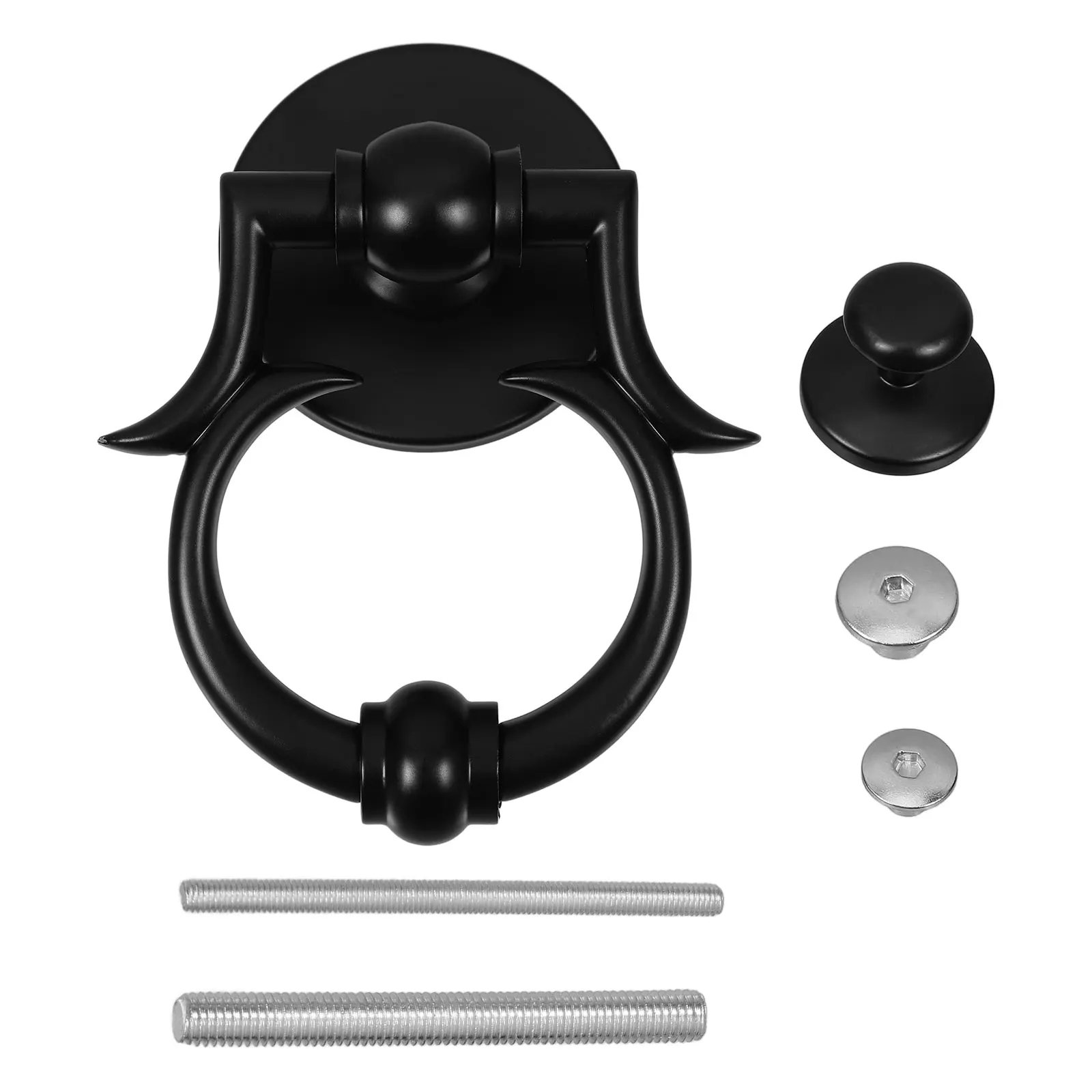 

1Set European Style Door Knocker Simple Decorative Knocking Handle for Front Gate Security Replacement Kit Zinc Alloy Household