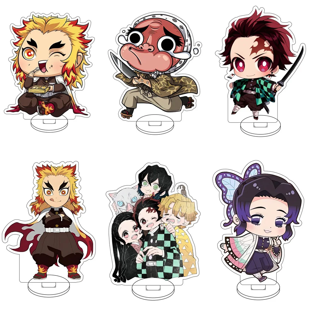 10CM Anime Demon Slayer Kamado Nezuko Hashibira Inosuke Kamado Tanjirō Cosplay Acryl-Figur Ständer Niedliche Geschenke Dekorationen