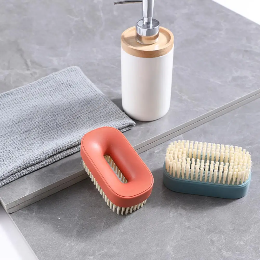 Drainable Kitchen Brush Brush with Hollow Round Design Comfortable Grip Shoe Scrubber Soft Bristles Utility Brush Hangable