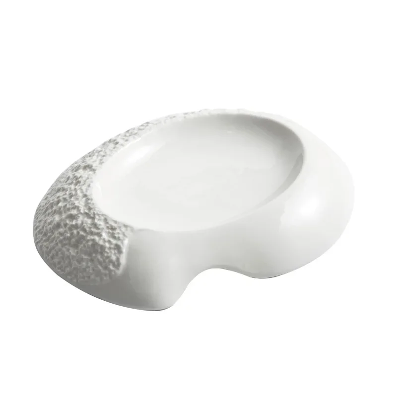 Ceramic plate, Japanese Western soup plate, white irregular tableware
