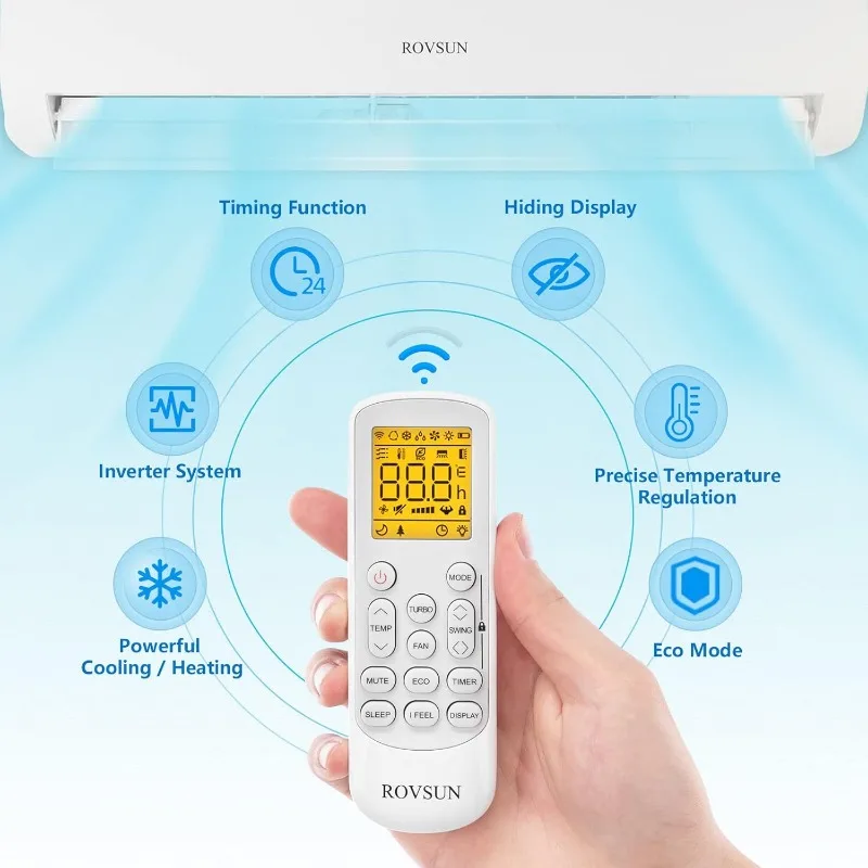 Sistema de aquecimento/AC dividido mini de 24000 BTU com inversor, ar condicionado de sistema dividido sem dutos com condensador pré-carregado