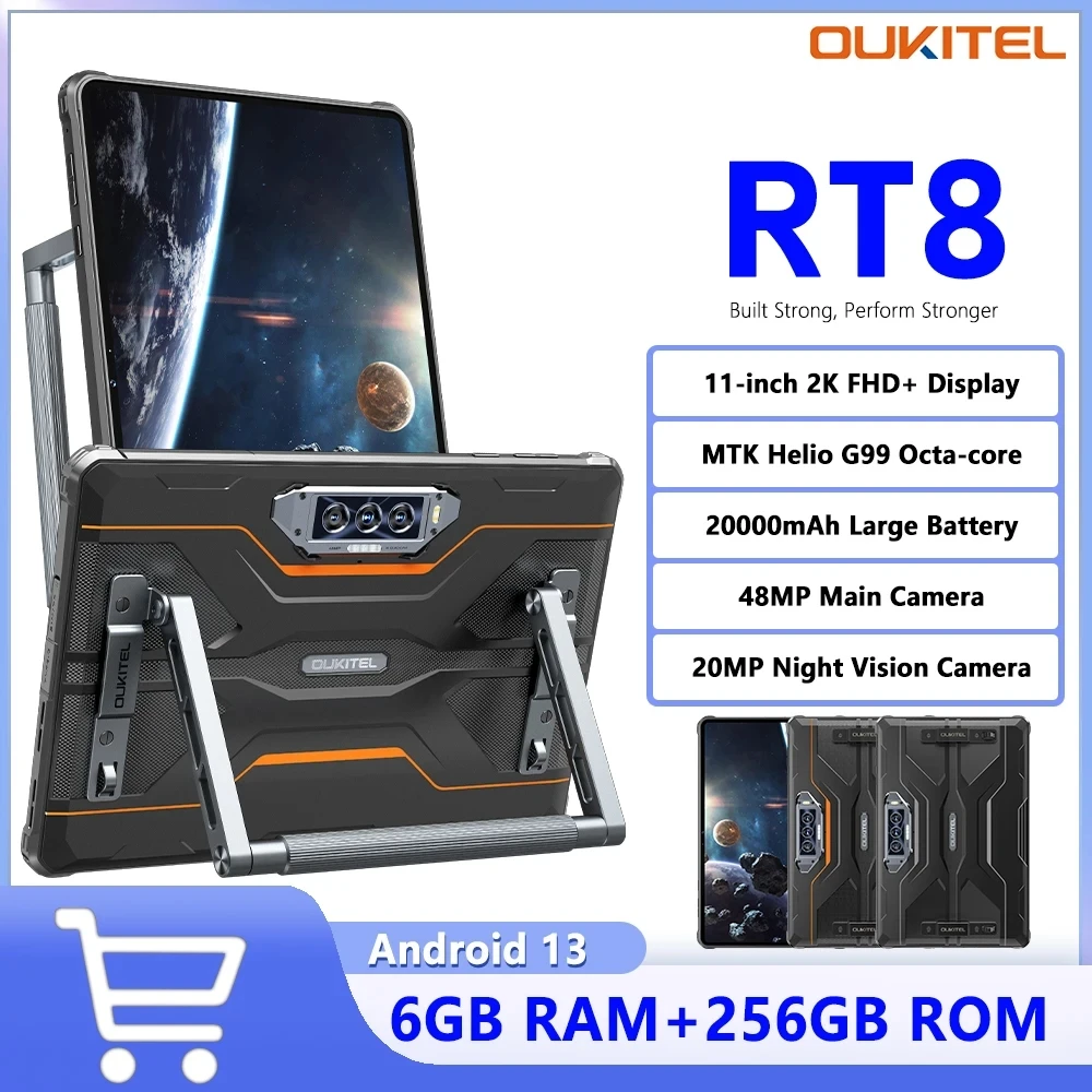 Oukitel RT8 Rugged Tablet 6GB+256GB Android 13 20000mAh 11