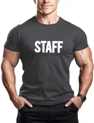 Staff - Mens Bodybuilding T-Shirt - Gym Training Top Fashion Fitness T-Shirt