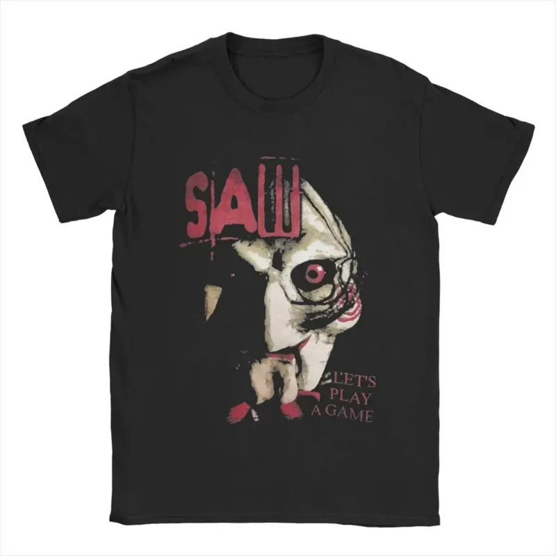 Saw X Horror Movie Lets Play A Game T-Shirts Men Fashion Pure Cotton Tees O Neck Short Sleeve T Shirts Gift Idea Clothes