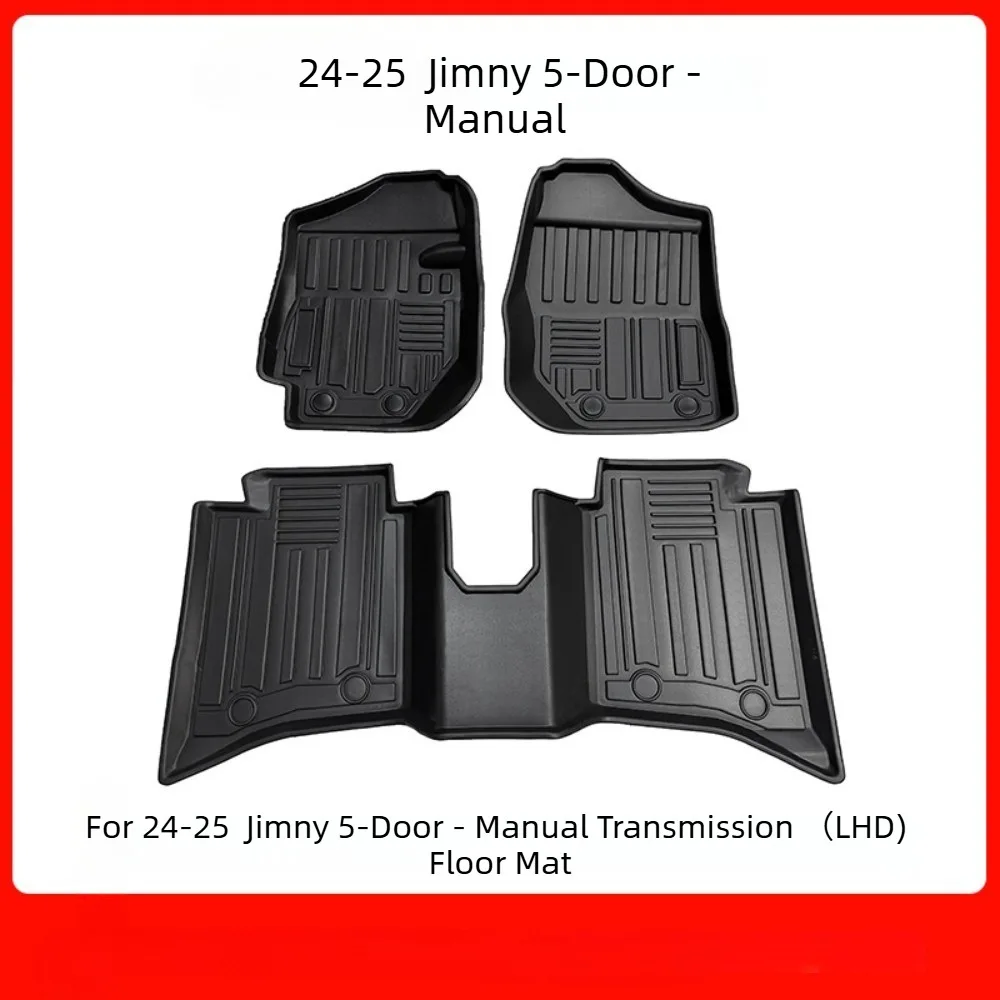 Floor mats for the 2024-2025 Suzuki Jimny 5-door models feature a raised edge design for durability and water resistance.