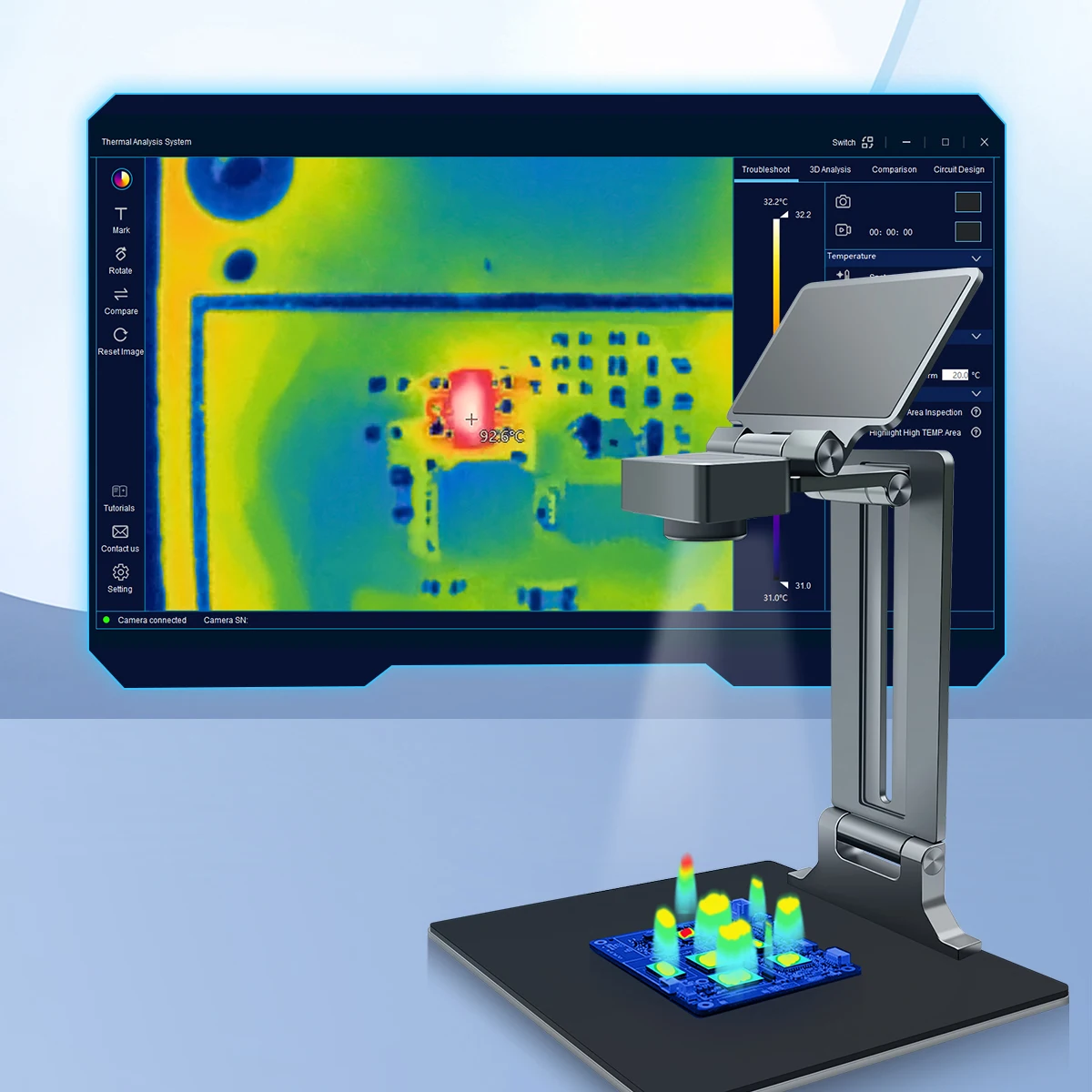 Imagem -03 - Mileseey-câmera Térmica Dobrável para Reparo de Pcb Imager Analisador Conecte com o Telefone Android Computador Tr256p 256x192