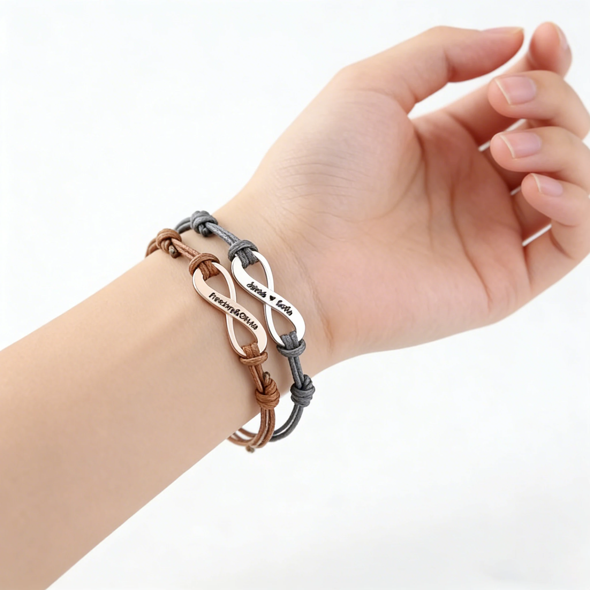 

Custom Stainless Steel Laser Engrave Name Bracelets For Women Personalized Infinite Symbol Couple Family Bracelet Jewelry Gift