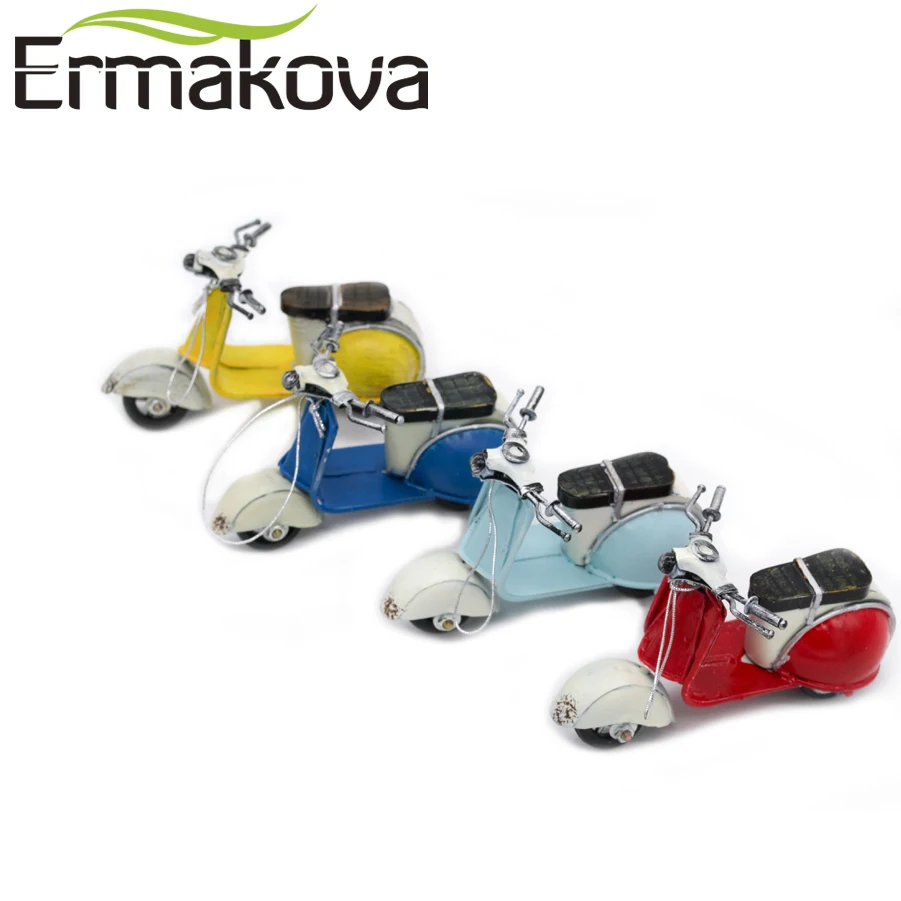 ERMAKOVA Mini Metal Vintage Motorcycle Model Classic Motorbike Figurine Retro Motor Bicycle Ornament Kid Toys Home Desktop Decor