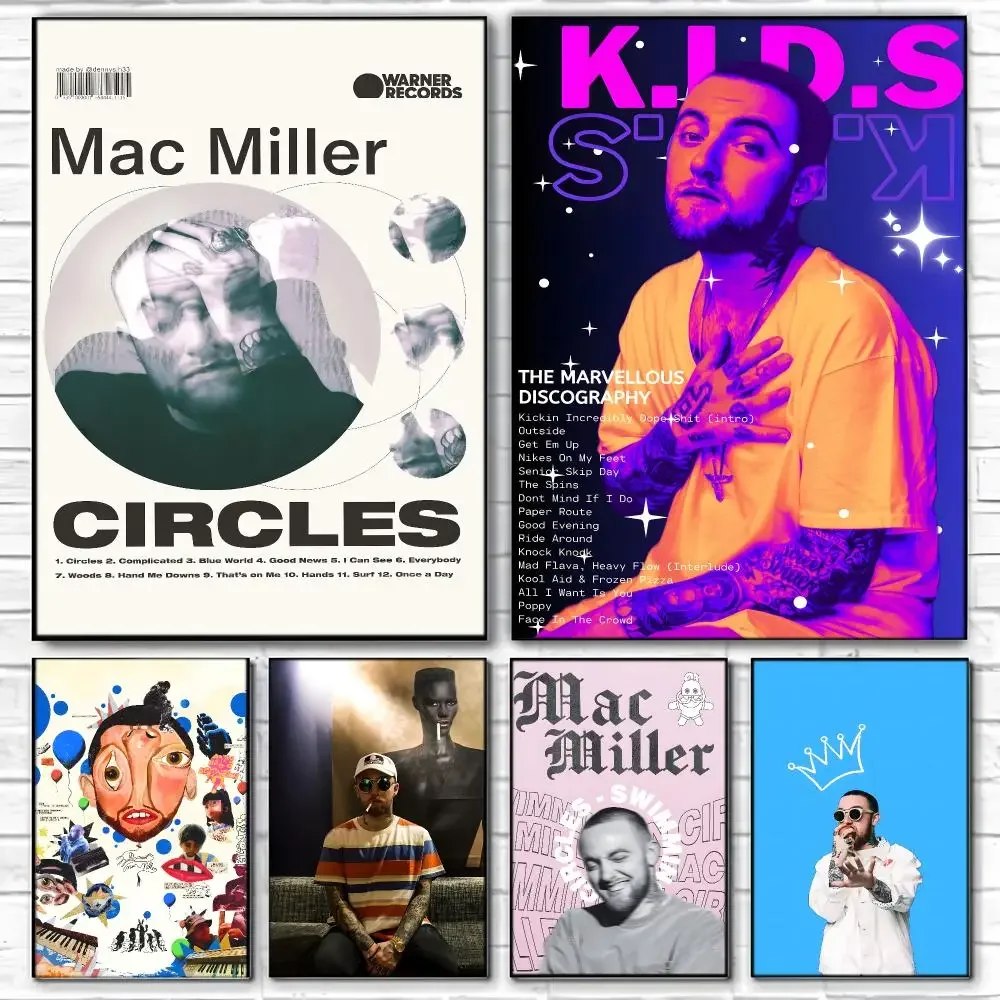 Neo soul Hip‑hop M-Mac Miller Poster  Self-adhesive Art Waterproof Paper Sticker Coffee House Bar Room Wall Decor
