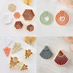 Embossed Art Deco Clay Cutters Abstract Diamond Shape Polymer Clay Cutting Mold DIY Jewelry Pendant Earring Making Tools