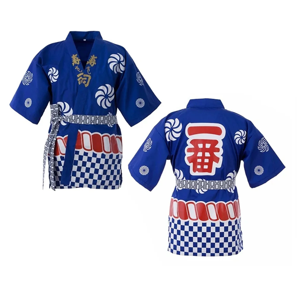 Cappotto da cuoco in stile giapponese uniforme da Sushi ristorante Kimono camicie da cucina cameriera cameriere abbigliamento da lavoro top tuta giacche da cuoco